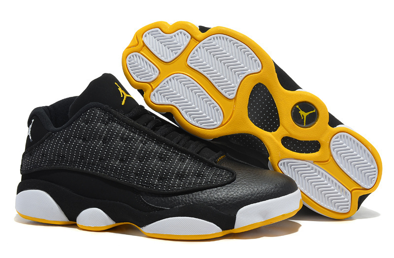 Air Jordan 13 Mens Shoes Black/Yellow Online
